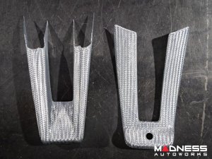 Alfa Romeo Stelvio Steering Wheel Trim - Carbon Fiber - Lower Trim Set - White Candy- QV Model